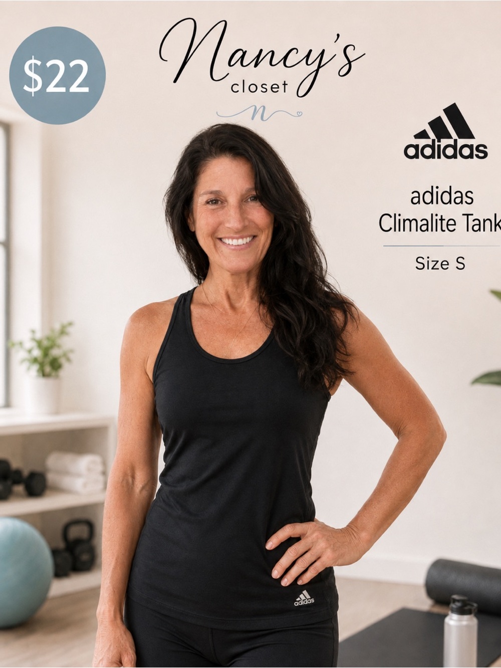 Adidas Climalite Black Racerback Athletic Tank Top Women’s Small